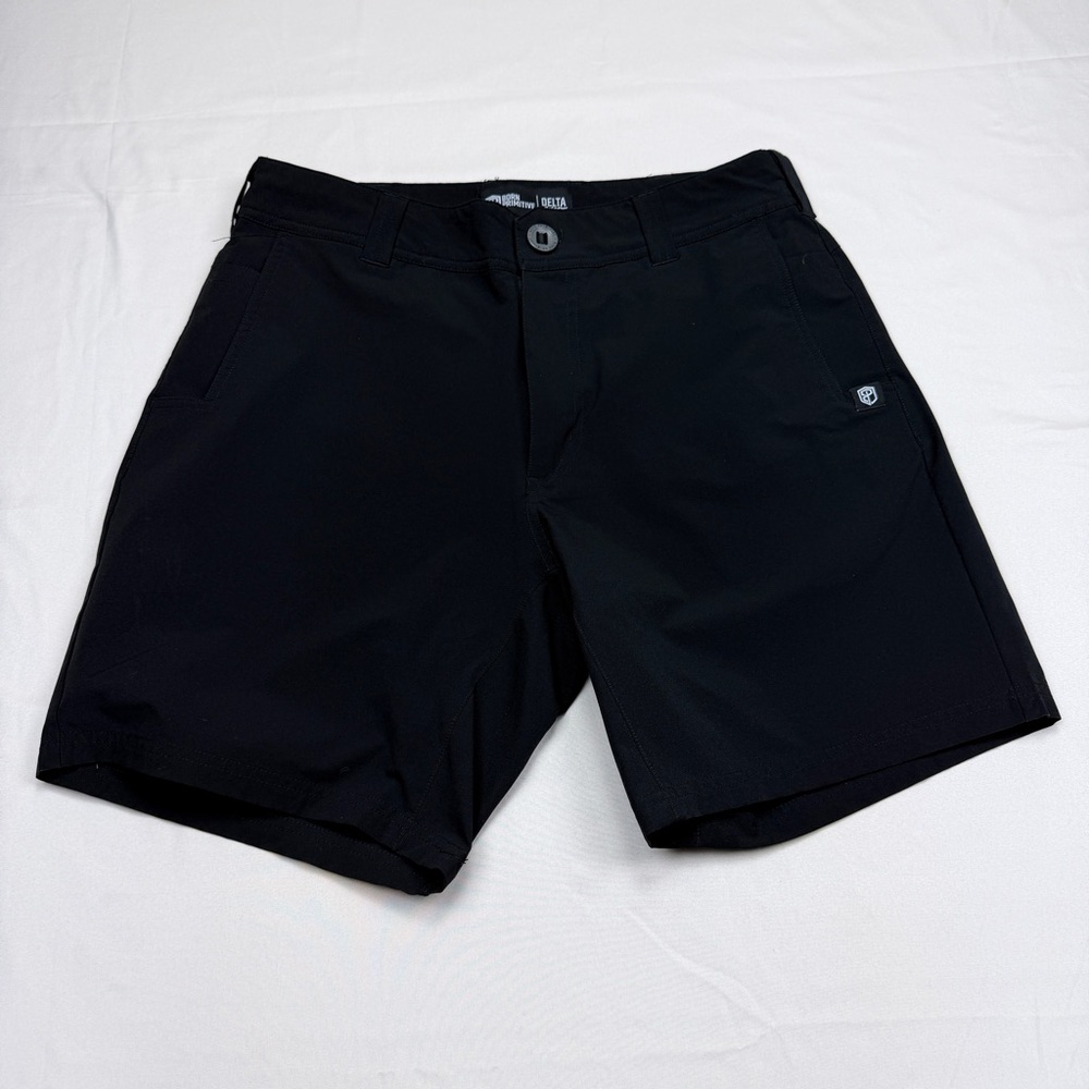 Born Primitive Men's Black Flat Front Delta Shorts